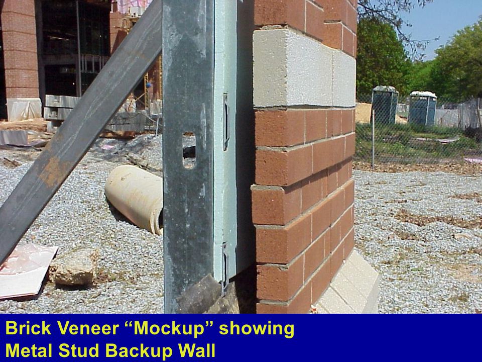 Brick Veneer Mockup showing