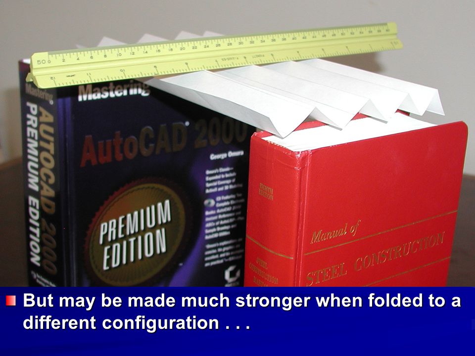 But may be made much stronger when folded to a different configuration . . .