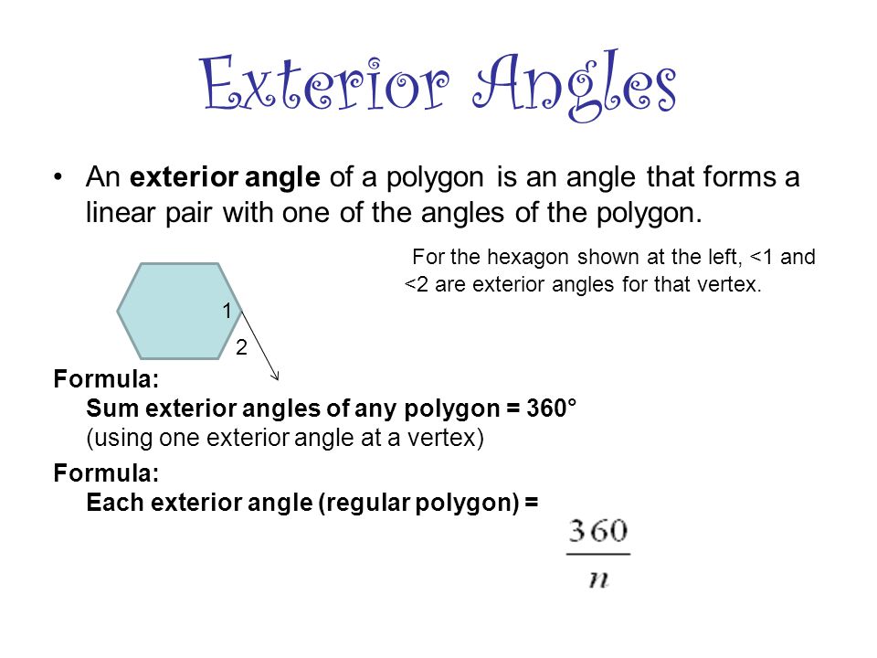 Hexagon Interior Angle Formula