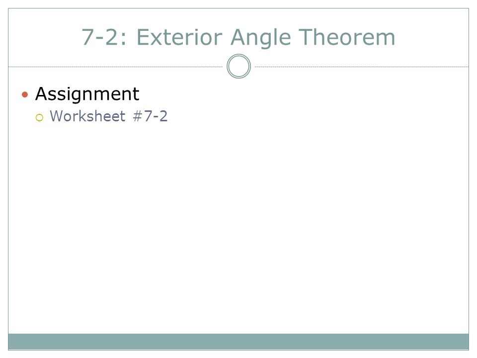 7 2 Exterior Angle Theorem Ppt Video Online Download