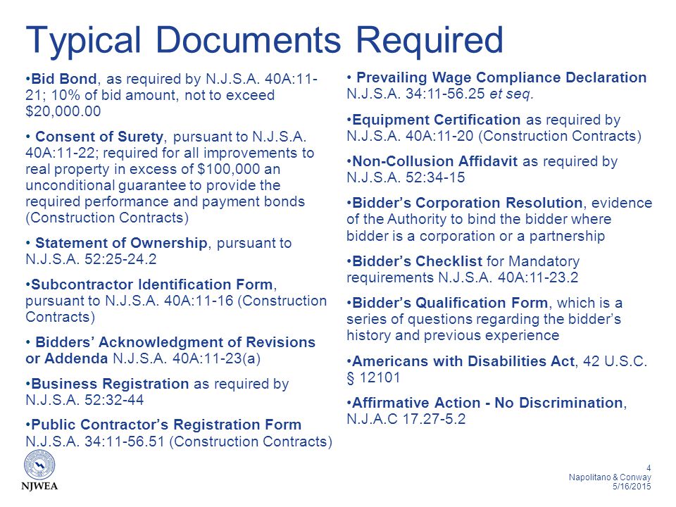 Typical Documents Required