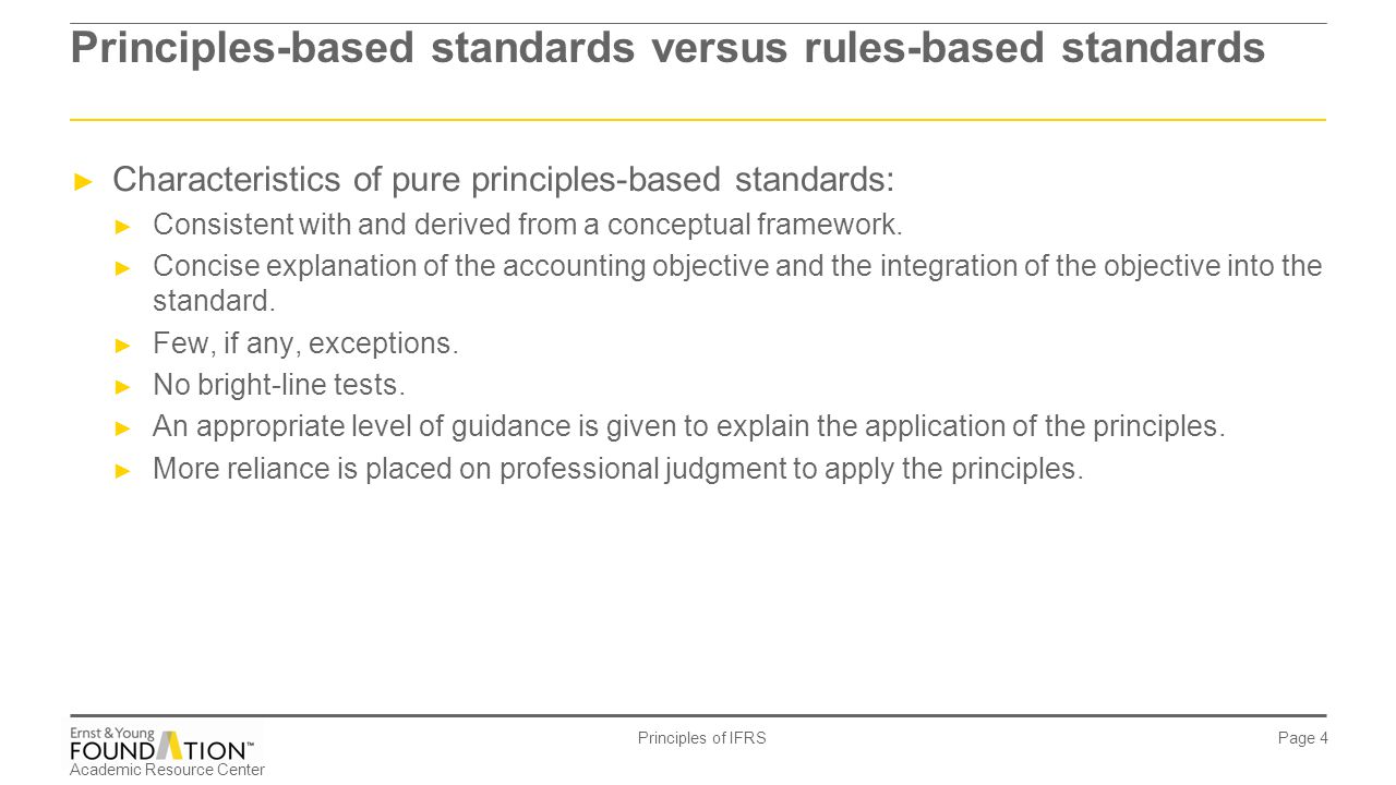 principles based accounting standards