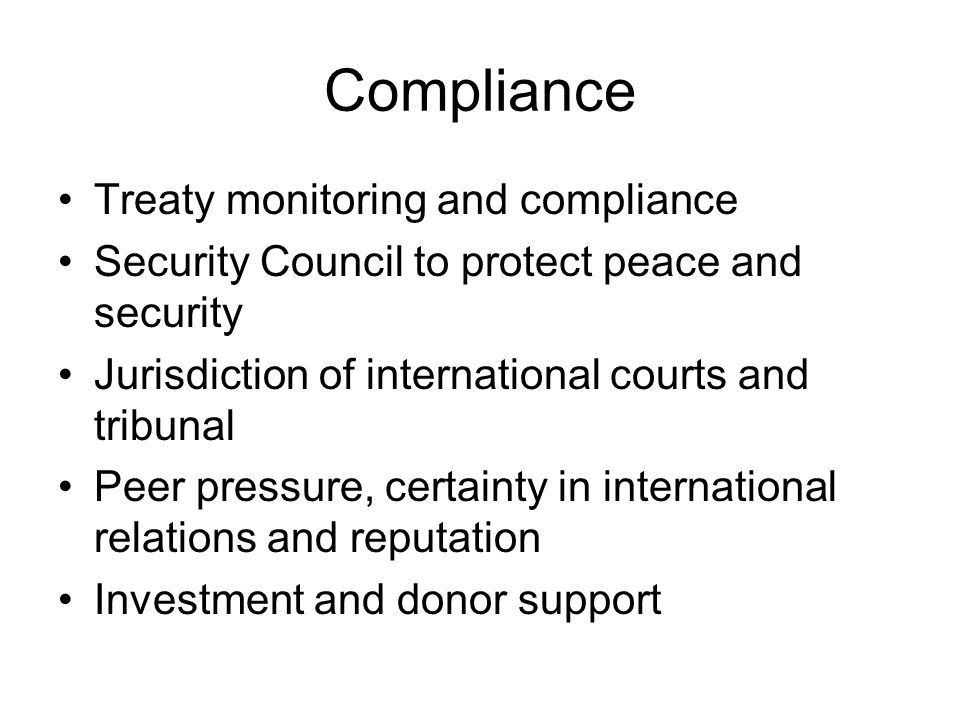 Compliance Treaty monitoring and compliance