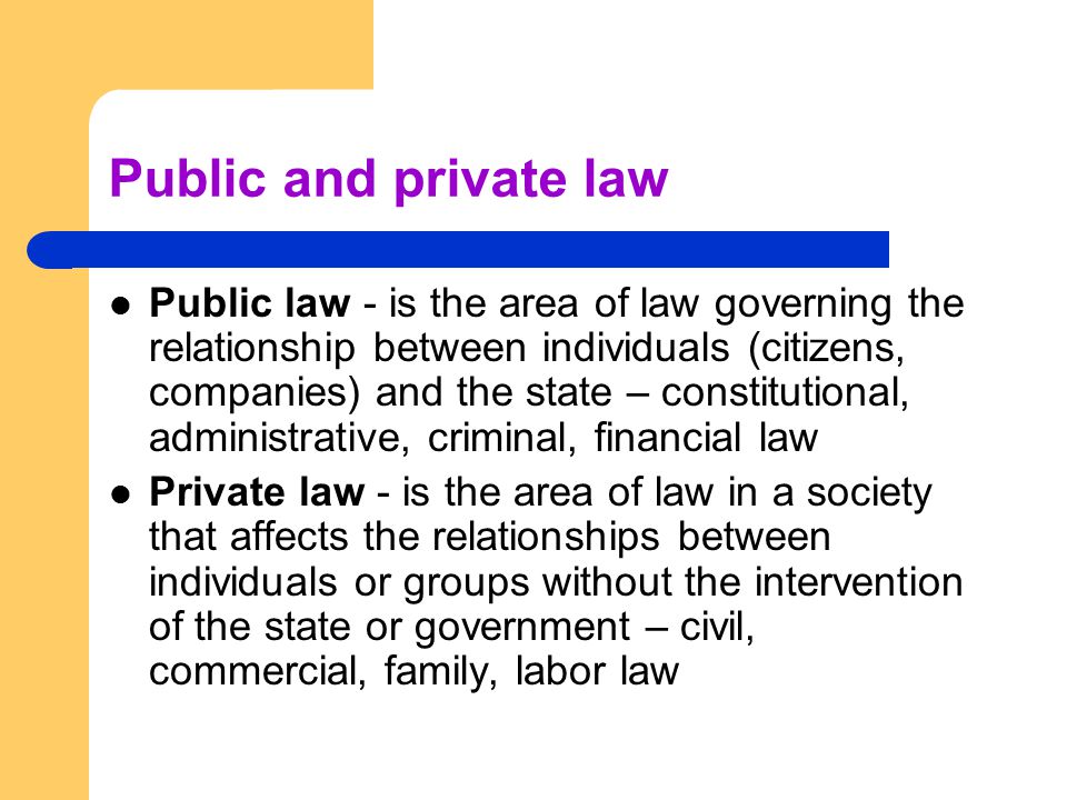Public and private law
