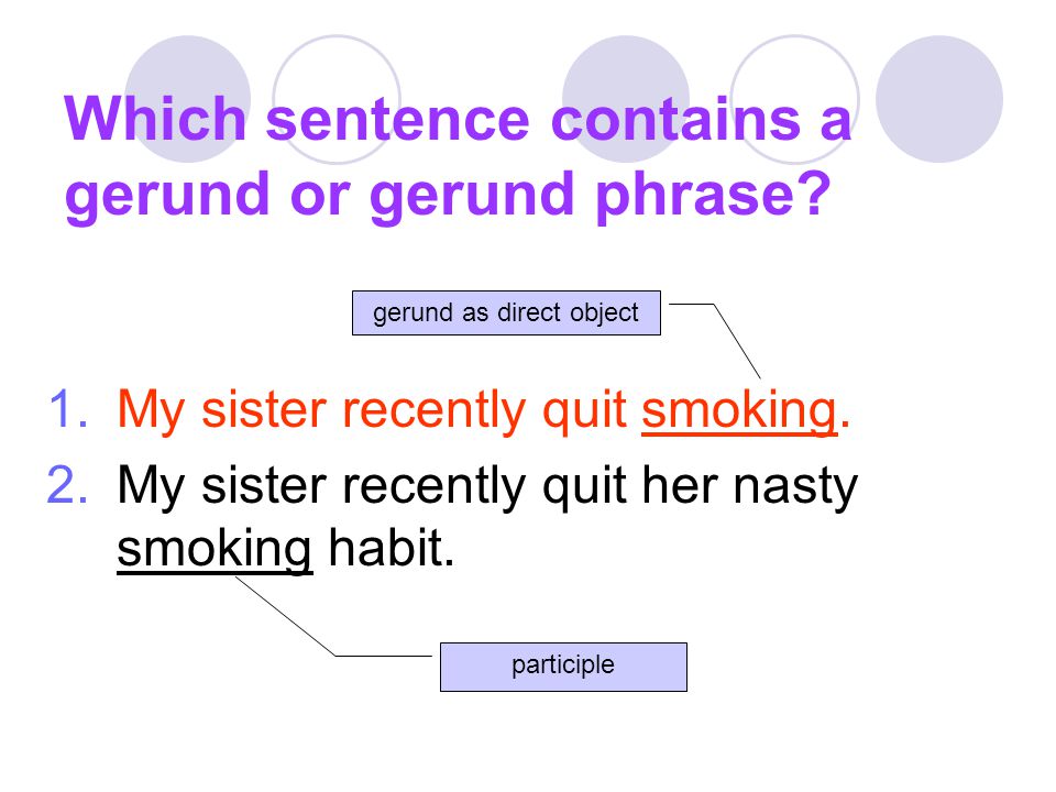 Which sentence contains a gerund or gerund phrase
