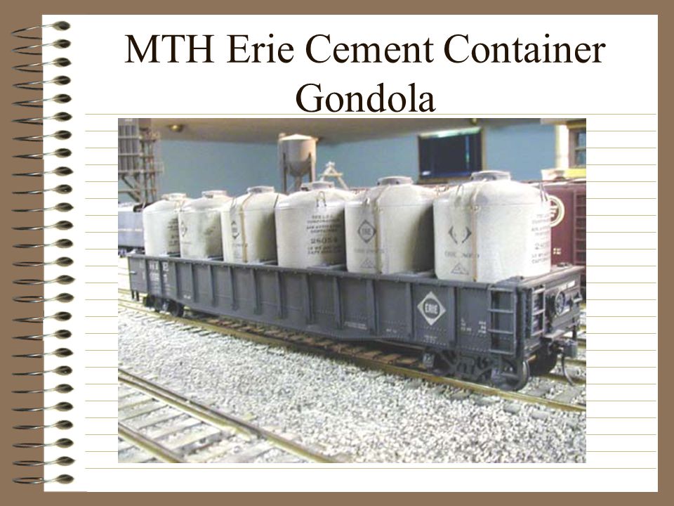 MTH Erie Cement Container Gondola