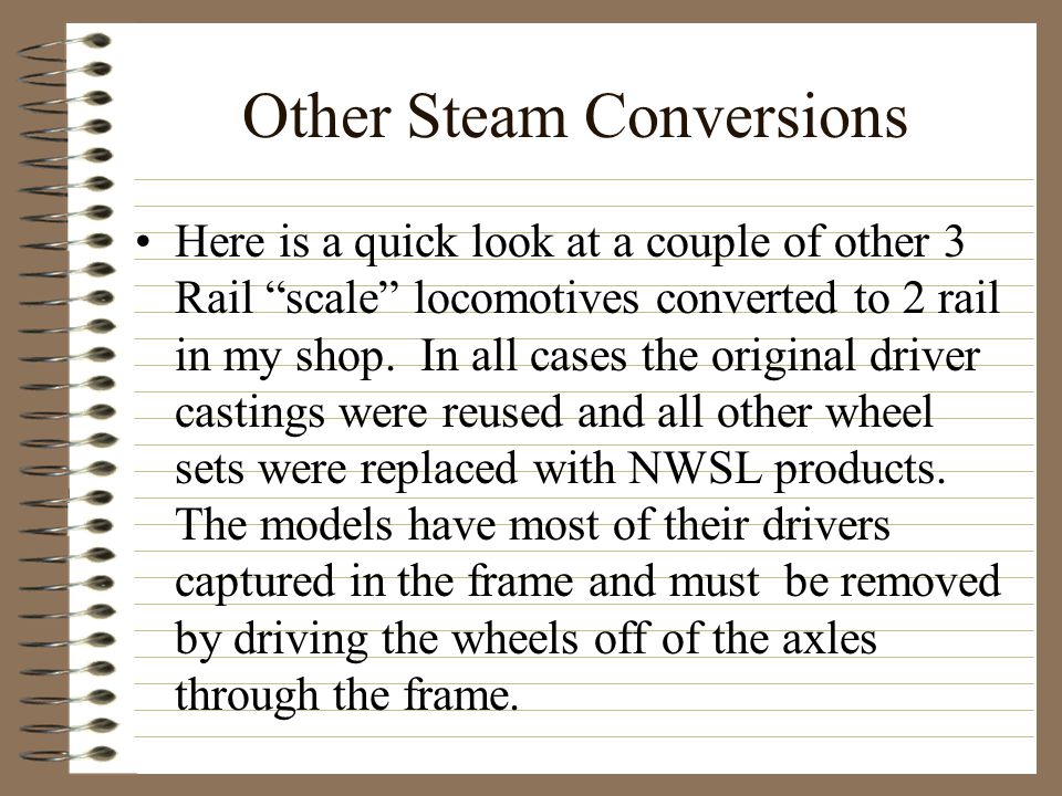 Other Steam Conversions