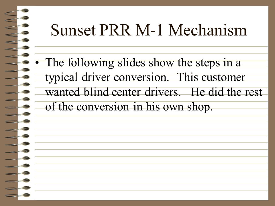 Sunset PRR M-1 Mechanism