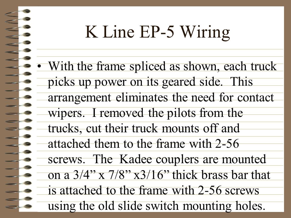 K Line EP-5 Wiring