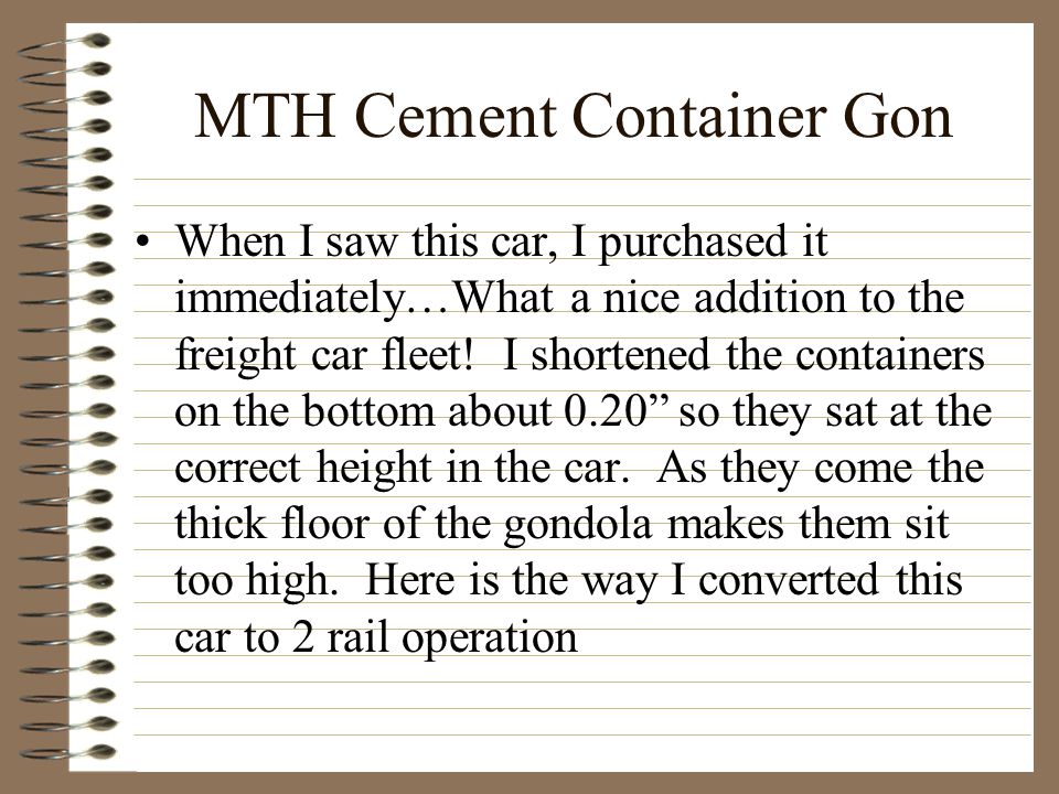 MTH Cement Container Gon