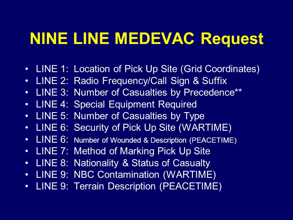 gta 9 line medevac card
