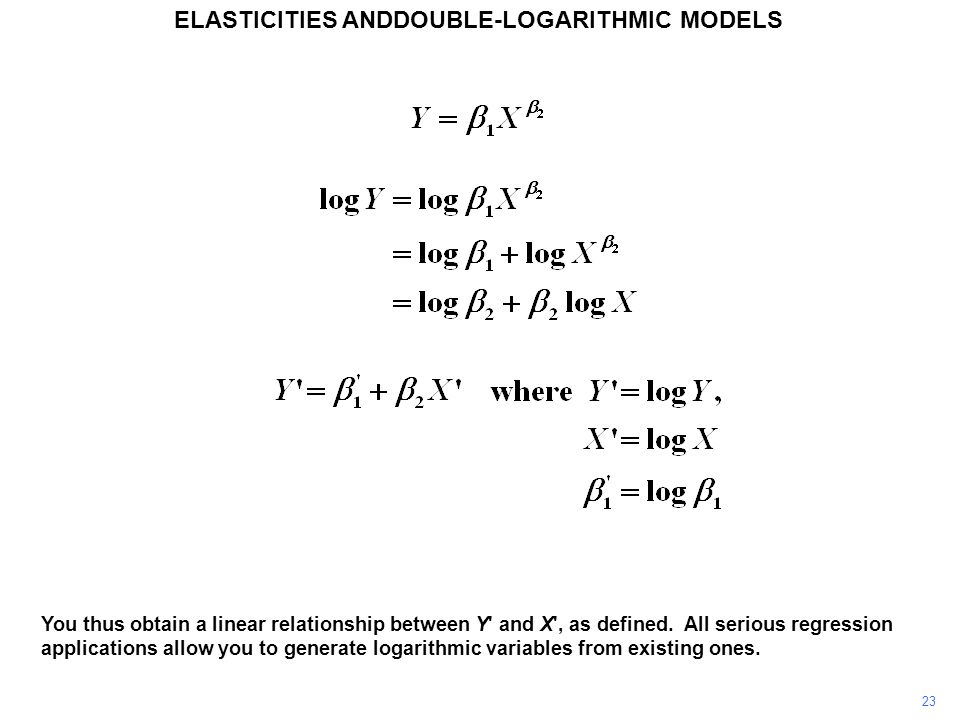 ELASTICITIES AND DOUBLE-LOGARITHMIC MODELS - ppt download