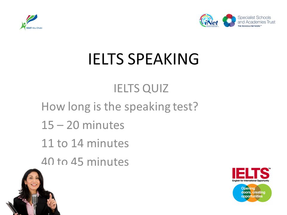 IELTS SPEAKING IELTS QUIZ How long is the speaking test