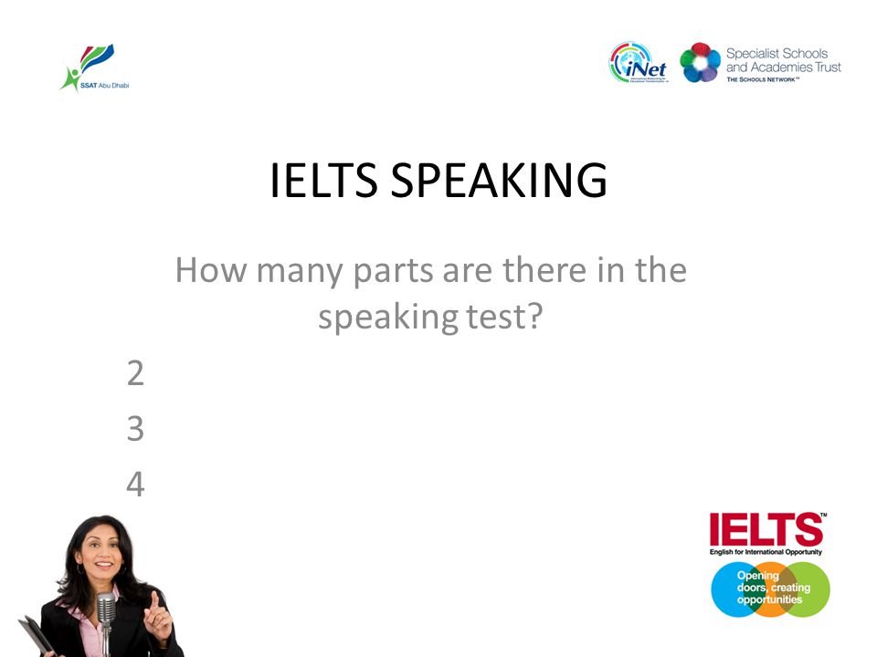 How many parts are there in the speaking test 2 3 4