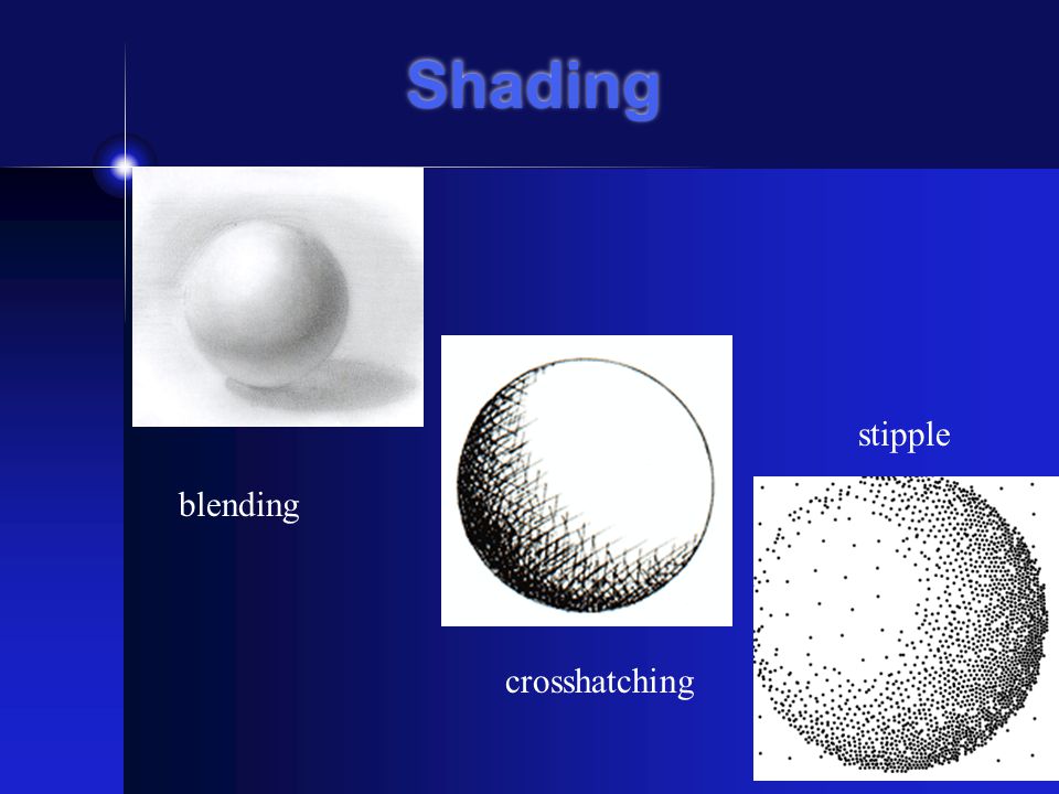 Shading stipple blending crosshatching