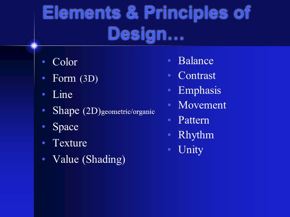 Elements & Principles of Design…
