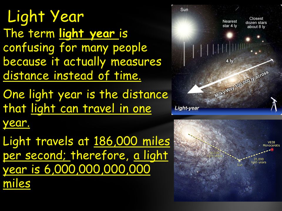 Ødelægge Stavning Stedord Exit : Why is a light year called a light year? - ppt download