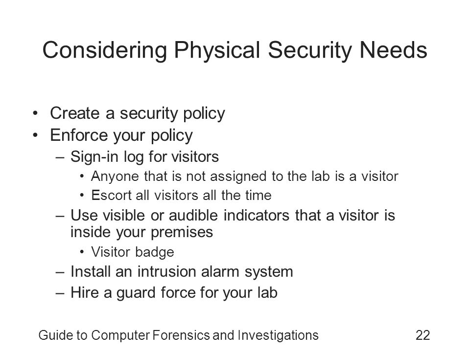 Considering Physical Security Needs