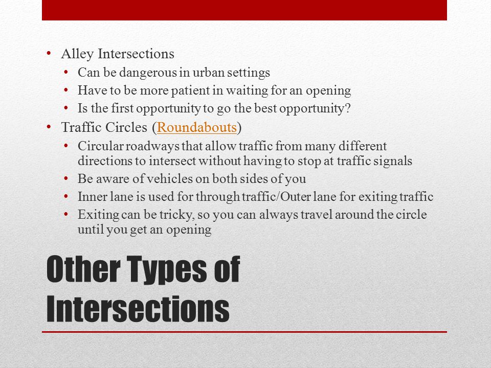 Other Types of Intersections