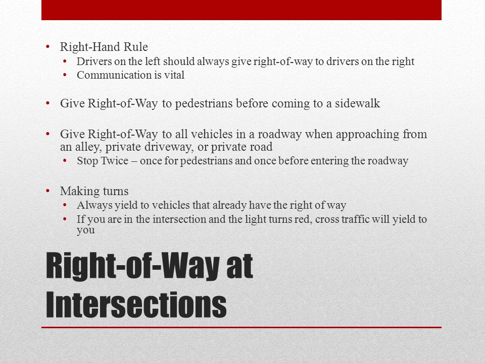 Right-of-Way at Intersections