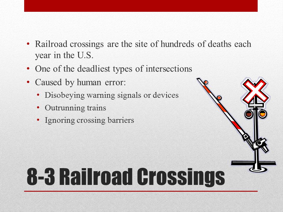 Railroad crossings are the site of hundreds of deaths each year in the U.S.