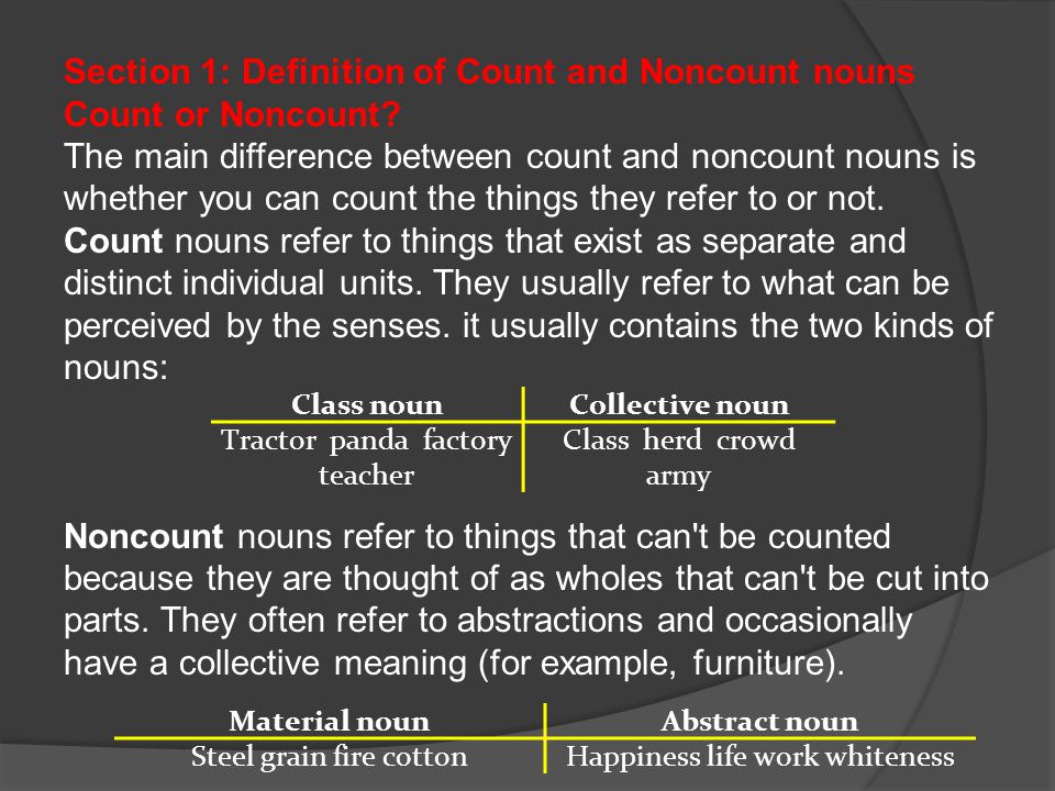Count And Non Count Nouns Myungseob Kim Ppt Video Online Download