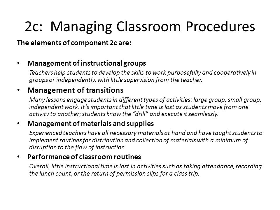 2c: Managing Classroom Procedures