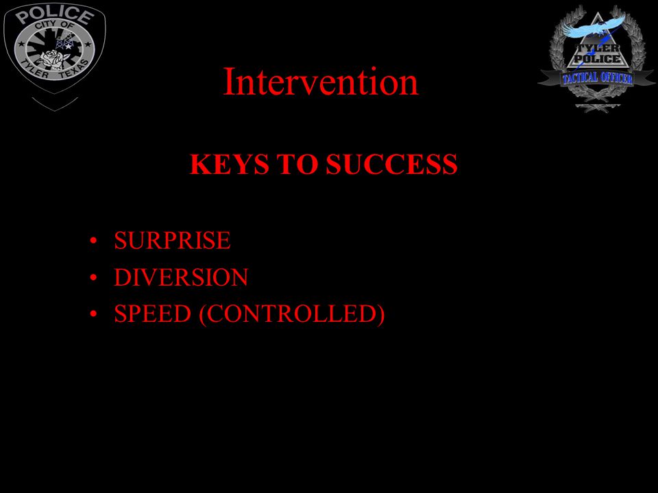 Intervention KEYS TO SUCCESS SURPRISE DIVERSION SPEED (CONTROLLED)