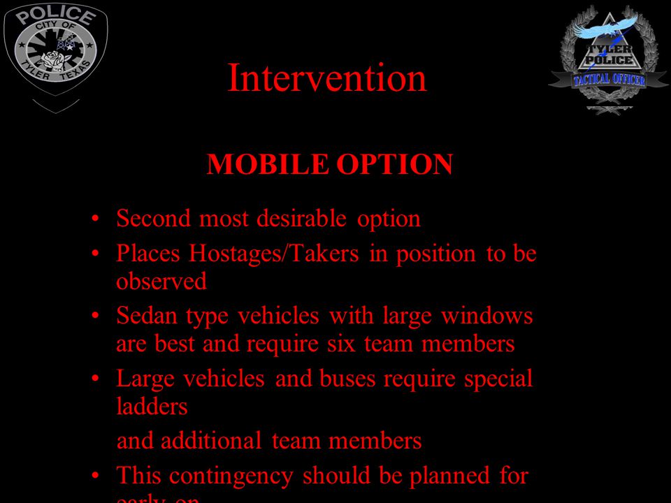 Intervention MOBILE OPTION Second most desirable option