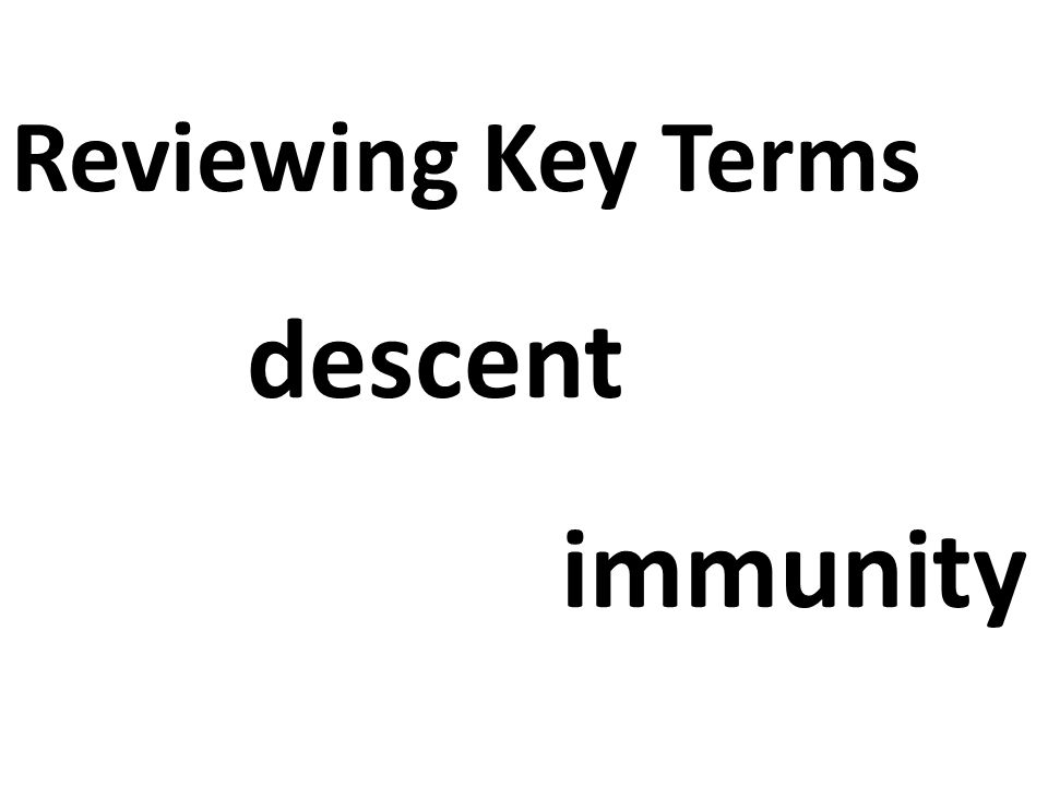 Reviewing Key Terms descent immunity