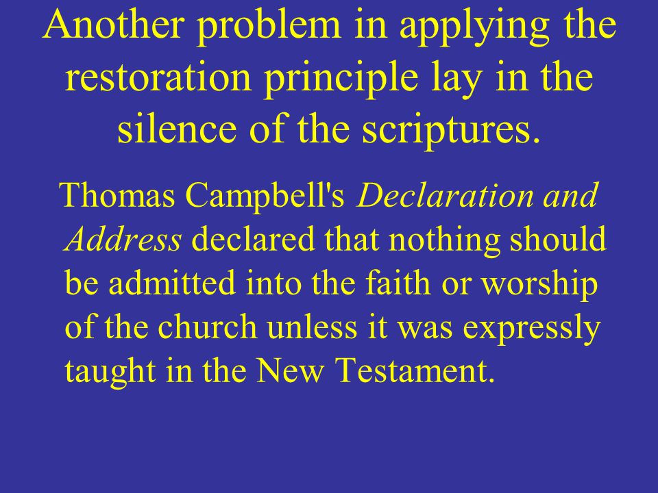thomas campbell declaration and address