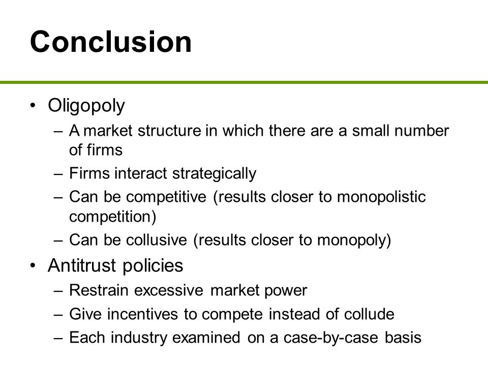 conclusion of market structure