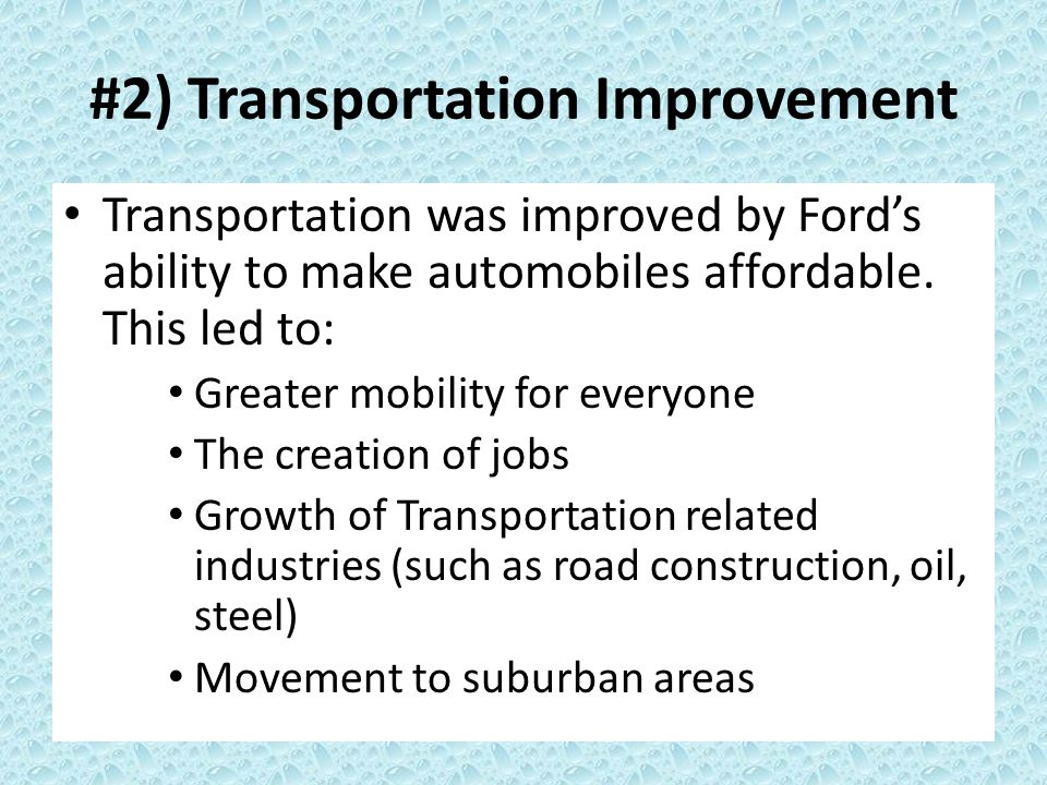 #2) Transportation Improvement