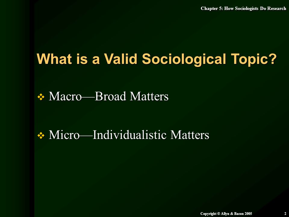 What is a Valid Sociological Topic