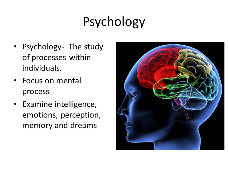 Psychology Psychology- The study of processes within individuals.