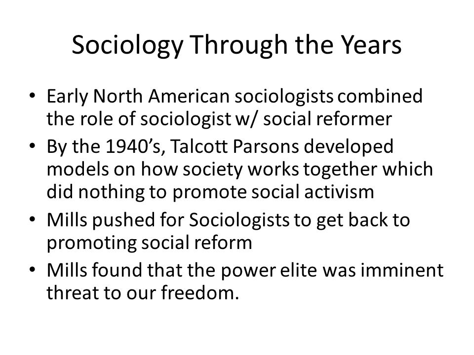 Sociology Through the Years