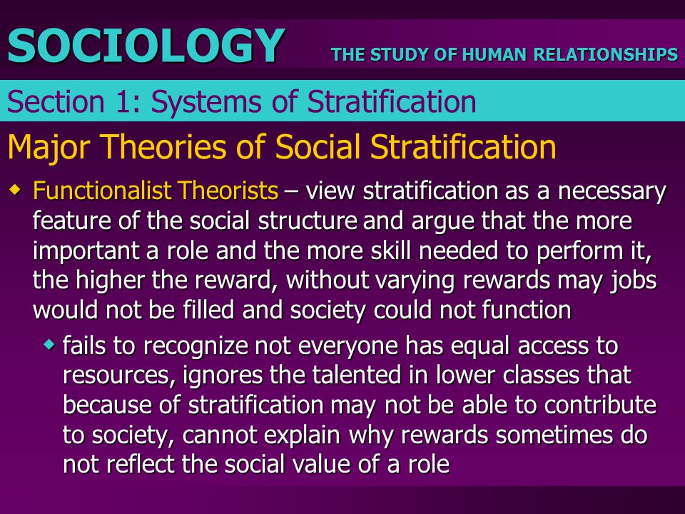 Major Theories of Social Stratification