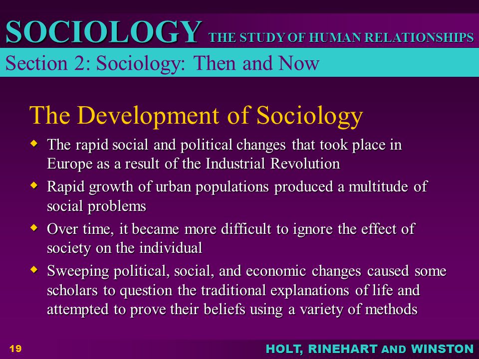 The Development of Sociology