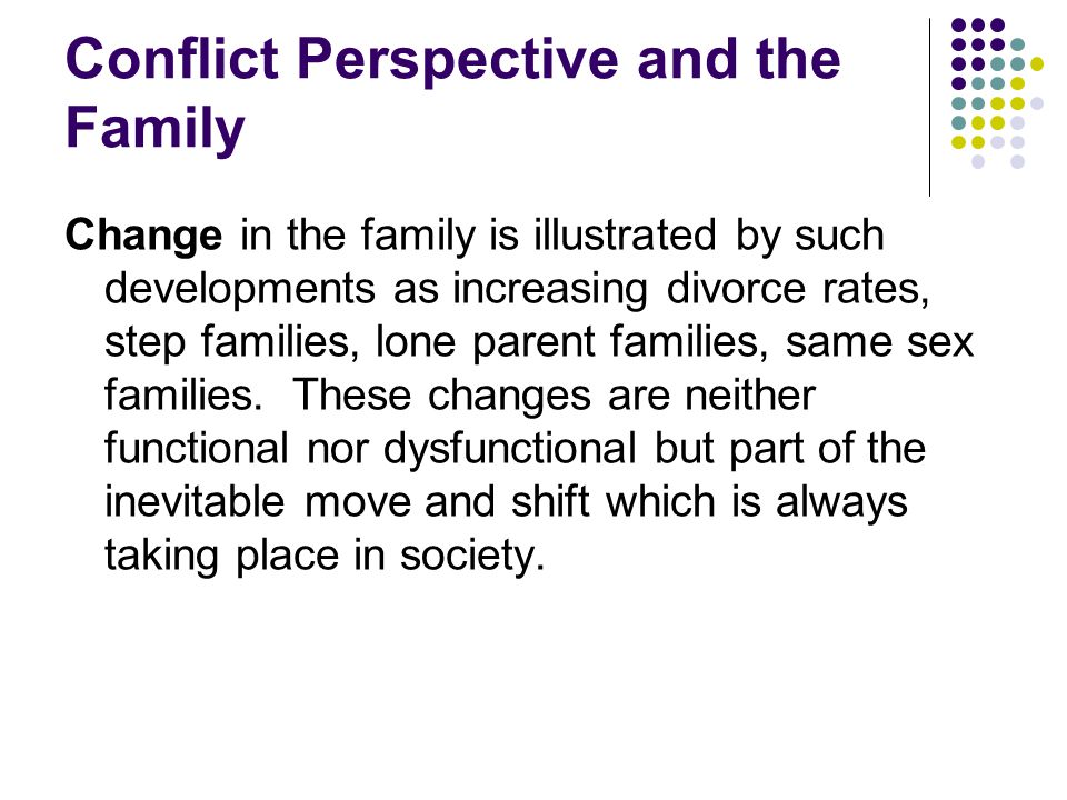 Conflict Perspective and the Family