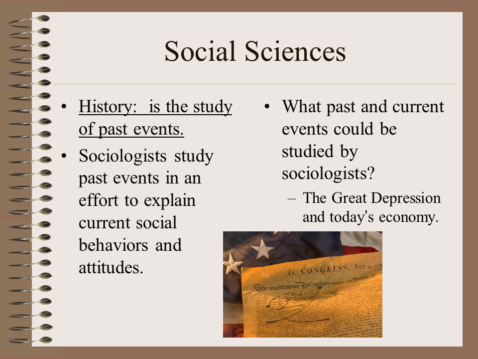 Social Sciences History: is the study of past events.