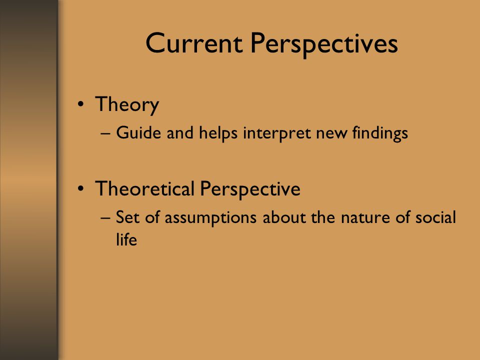 Current Perspectives Theory Theoretical Perspective