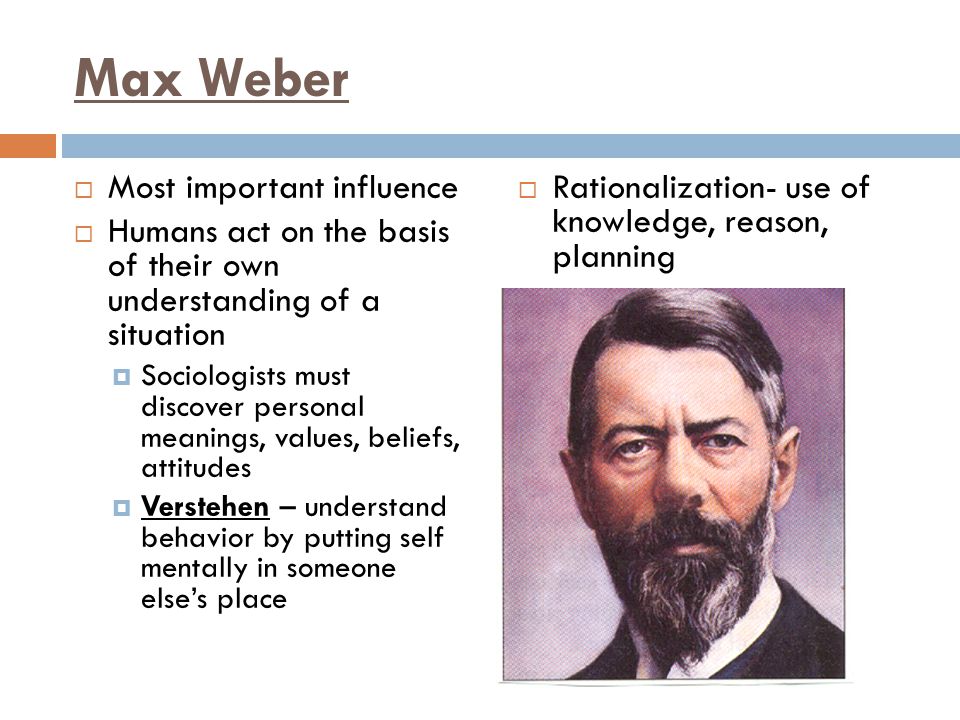 Max Weber Most important influence
