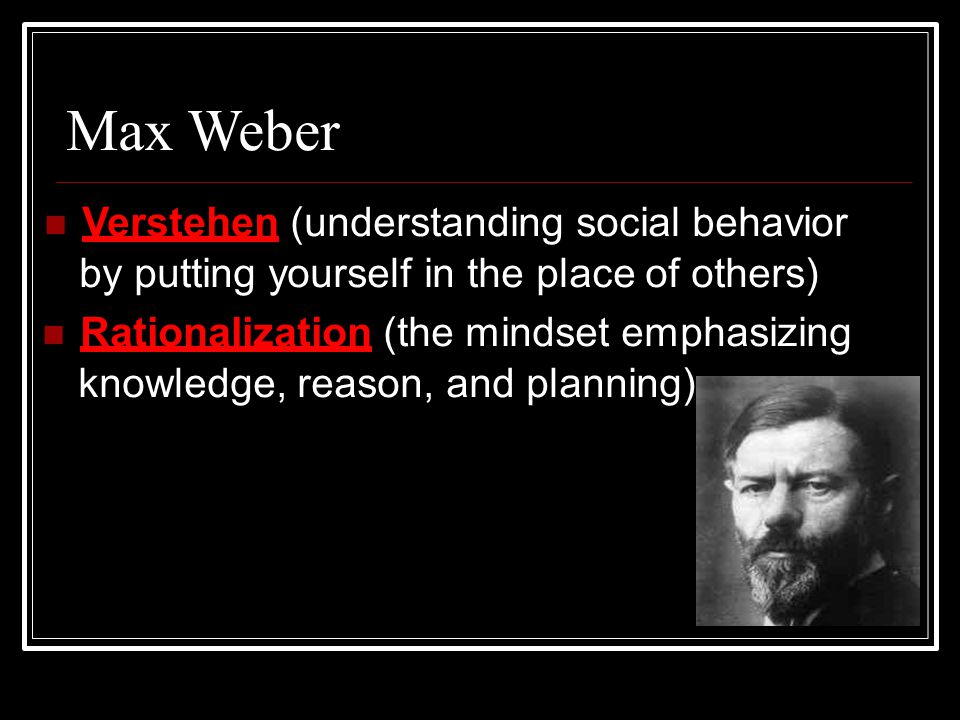 Max Weber by putting yourself in the place of others)