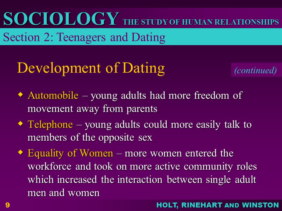 Development of Dating Section 2: Teenagers and Dating