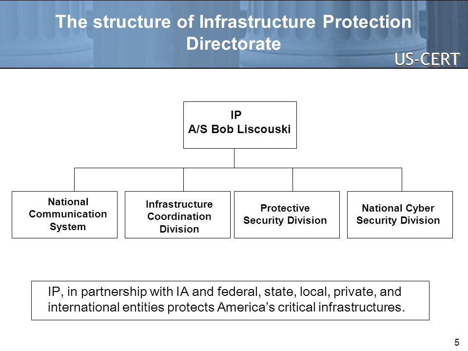 The structure of Infrastructure Protection Directorate
