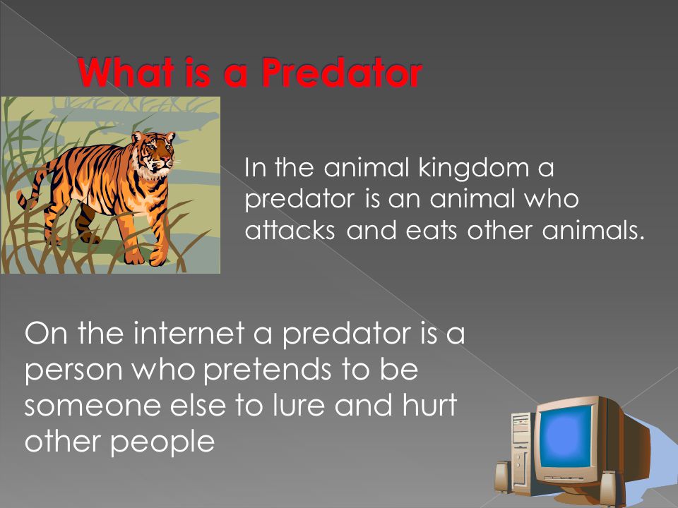 What is a Predator In the animal kingdom a predator is an animal who attacks and eats other animals.