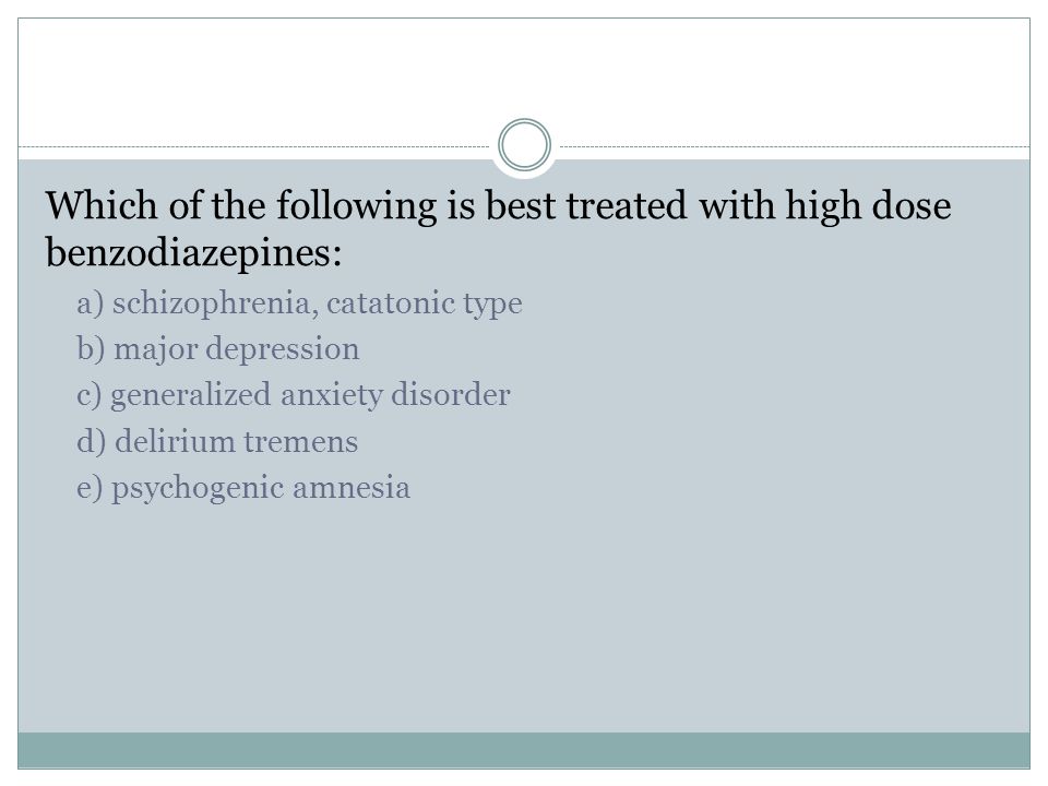 Which of the following is best treated with high dose benzodiazepines: