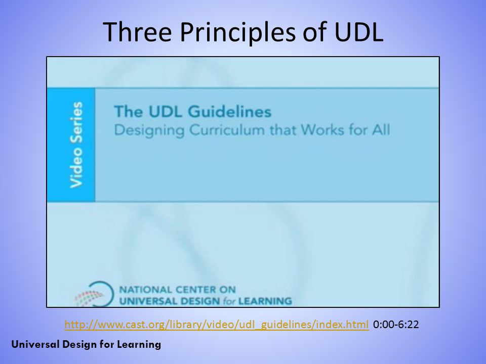 Three Principles of UDL