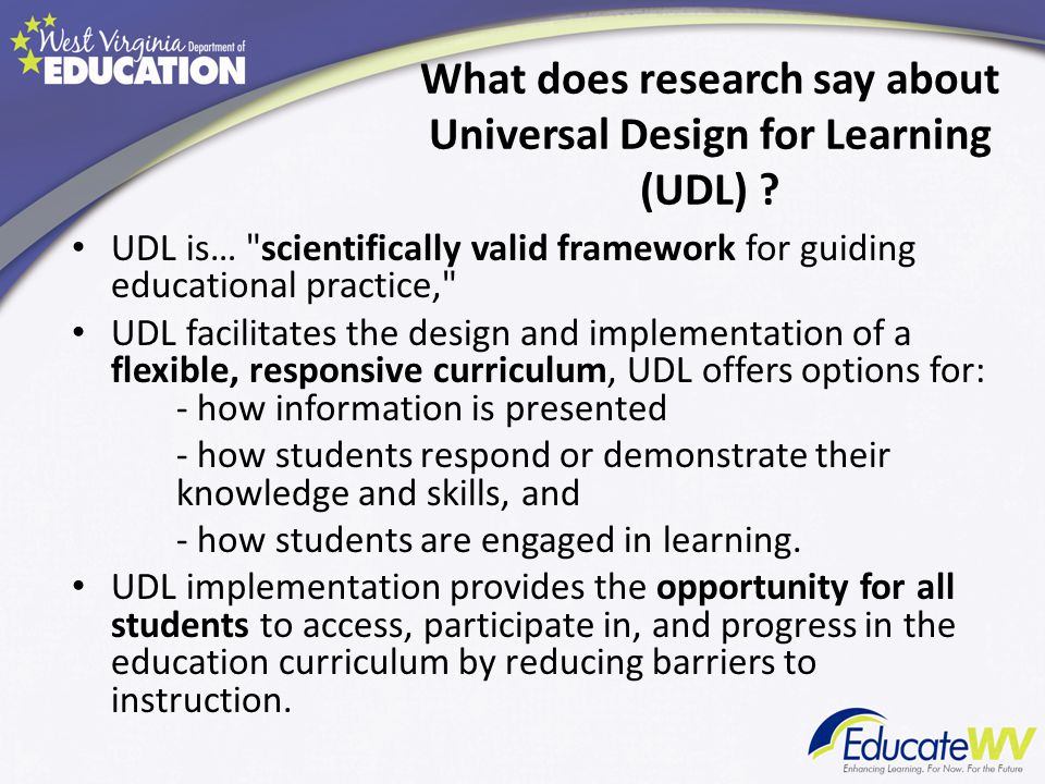 What does research say about Universal Design for Learning (UDL)