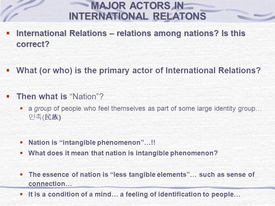 main actors in international relations